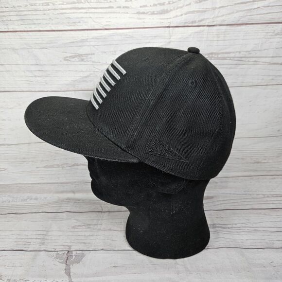 Baseballism Fitted Hat Nation Cap, Baseball Flag Logo Black Fitted Size 7 - Picture 3 of 8